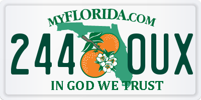 FL license plate 2440UX