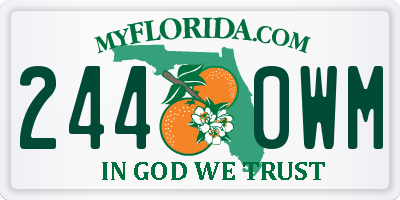 FL license plate 2440WM