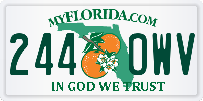 FL license plate 2440WV