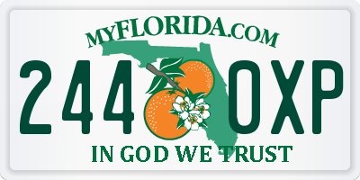 FL license plate 2440XP