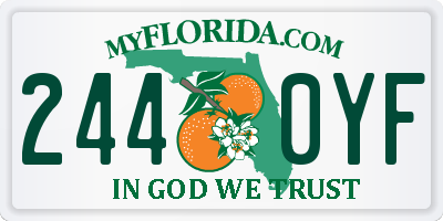 FL license plate 2440YF