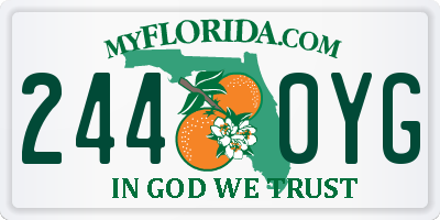 FL license plate 2440YG