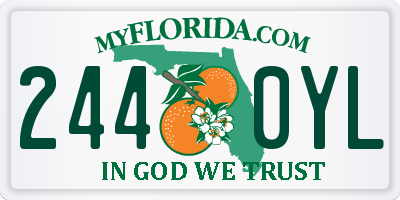 FL license plate 2440YL