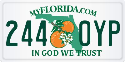 FL license plate 2440YP