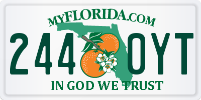 FL license plate 2440YT