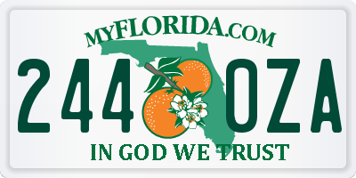 FL license plate 2440ZA