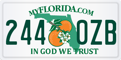 FL license plate 2440ZB