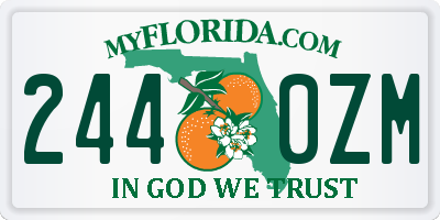 FL license plate 2440ZM