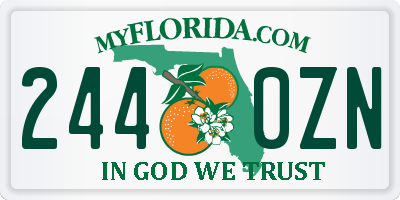 FL license plate 2440ZN