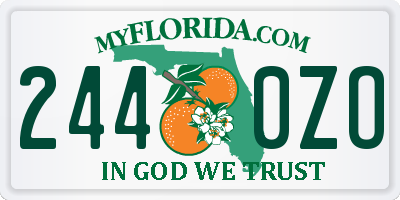FL license plate 2440ZO