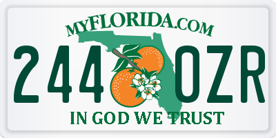 FL license plate 2440ZR