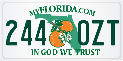 FL license plate 2440ZT