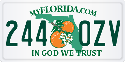 FL license plate 2440ZV