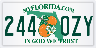 FL license plate 2440ZY