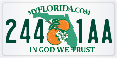 FL license plate 2441AA