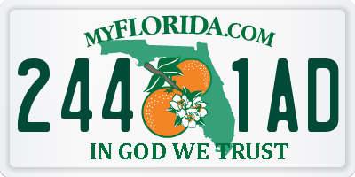 FL license plate 2441AD
