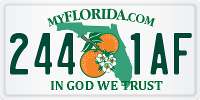 FL license plate 2441AF