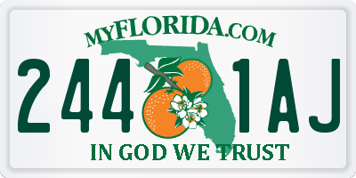 FL license plate 2441AJ