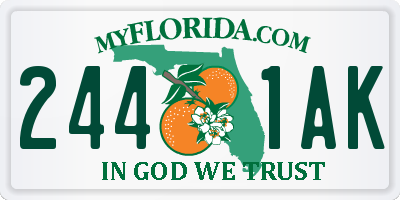 FL license plate 2441AK