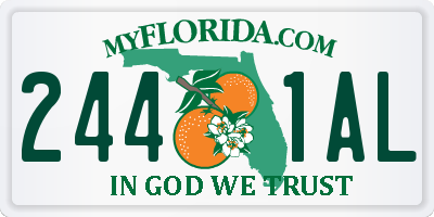 FL license plate 2441AL