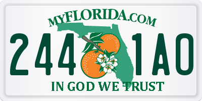 FL license plate 2441AO
