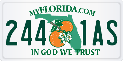 FL license plate 2441AS