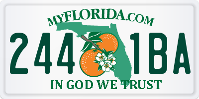 FL license plate 2441BA