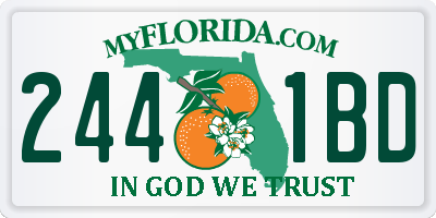 FL license plate 2441BD