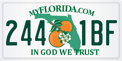 FL license plate 2441BF