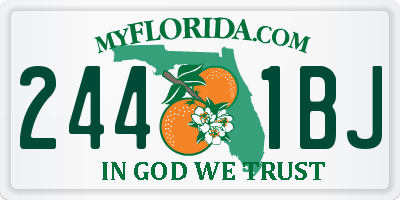 FL license plate 2441BJ