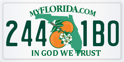 FL license plate 2441BO