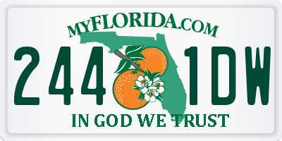 FL license plate 2441DW