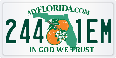 FL license plate 2441EM