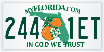FL license plate 2441ET