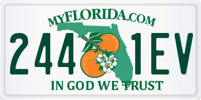 FL license plate 2441EV