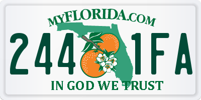 FL license plate 2441FA