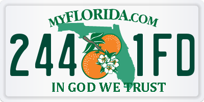 FL license plate 2441FD