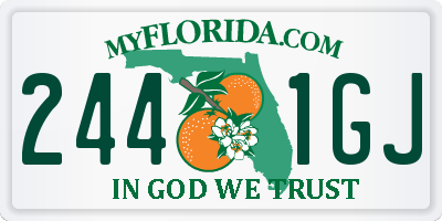 FL license plate 2441GJ