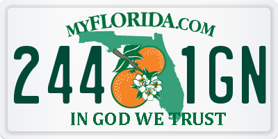 FL license plate 2441GN