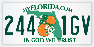 FL license plate 2441GV