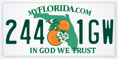 FL license plate 2441GW