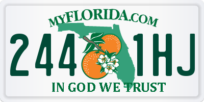 FL license plate 2441HJ