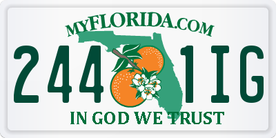 FL license plate 2441IG