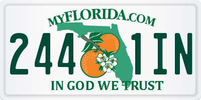 FL license plate 2441IN