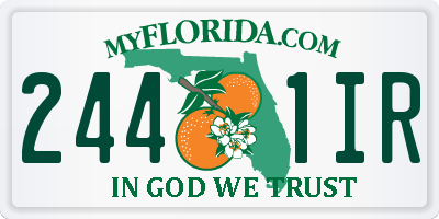 FL license plate 2441IR