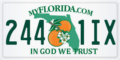 FL license plate 2441IX
