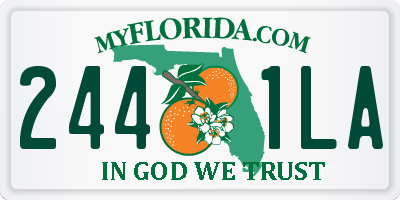 FL license plate 2441LA