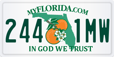 FL license plate 2441MW