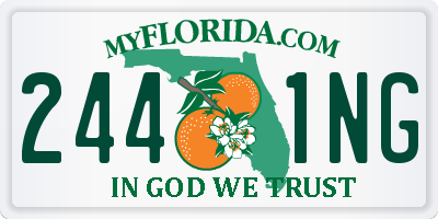 FL license plate 2441NG