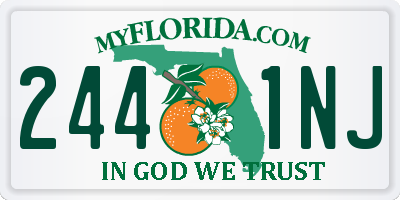 FL license plate 2441NJ